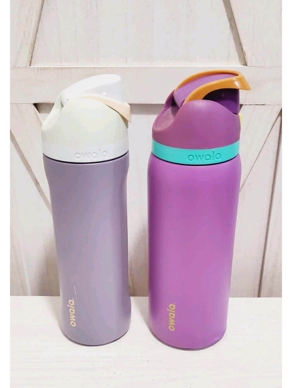 Set of 2 Owala FreeSip Insulated Water Bottles – 32oz Purple Teal Lilac
